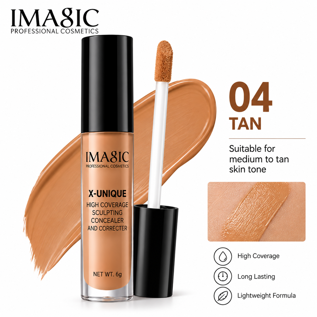 IMAGIC X-UNIQUE High Coverage Sculpting Concealer - Image 4