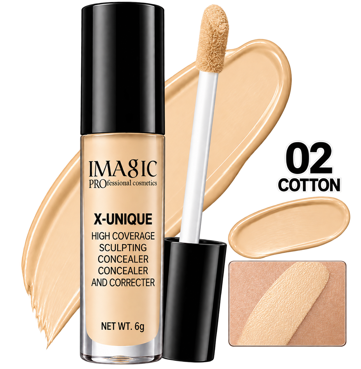 IMAGIC X-UNIQUE High Coverage Sculpting Concealer - Image 2
