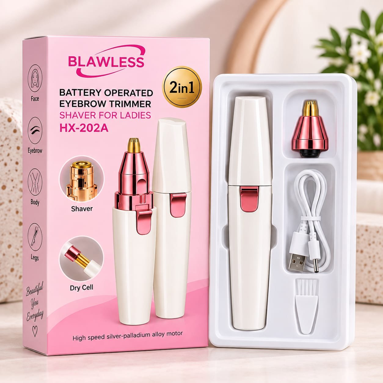 BLAWLESS 2-in-1 Eyebrow Trimmer & Shaver - Image 3