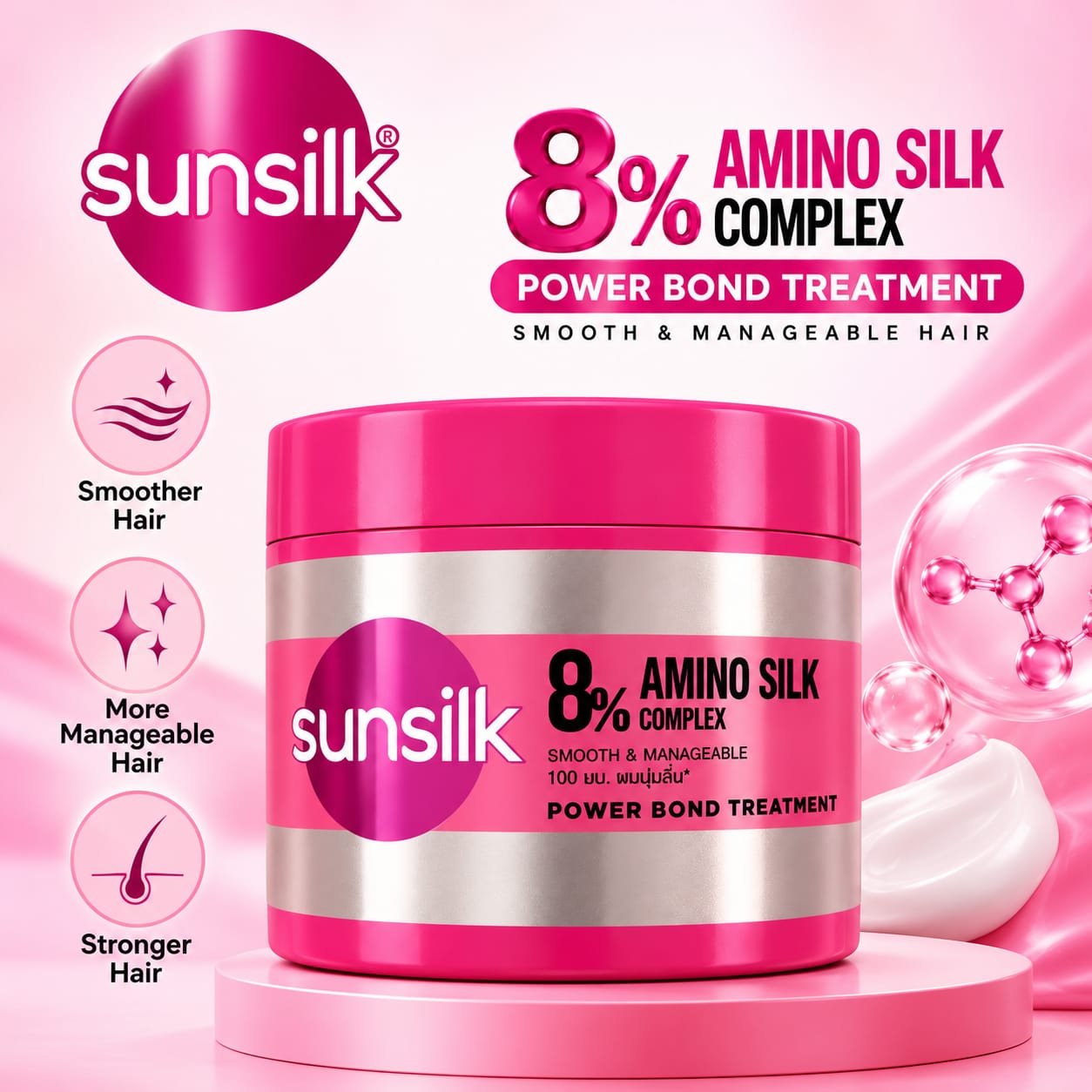 Sunsilk 8% Amino Silk Complex Power Bond Treatment - Image 3
