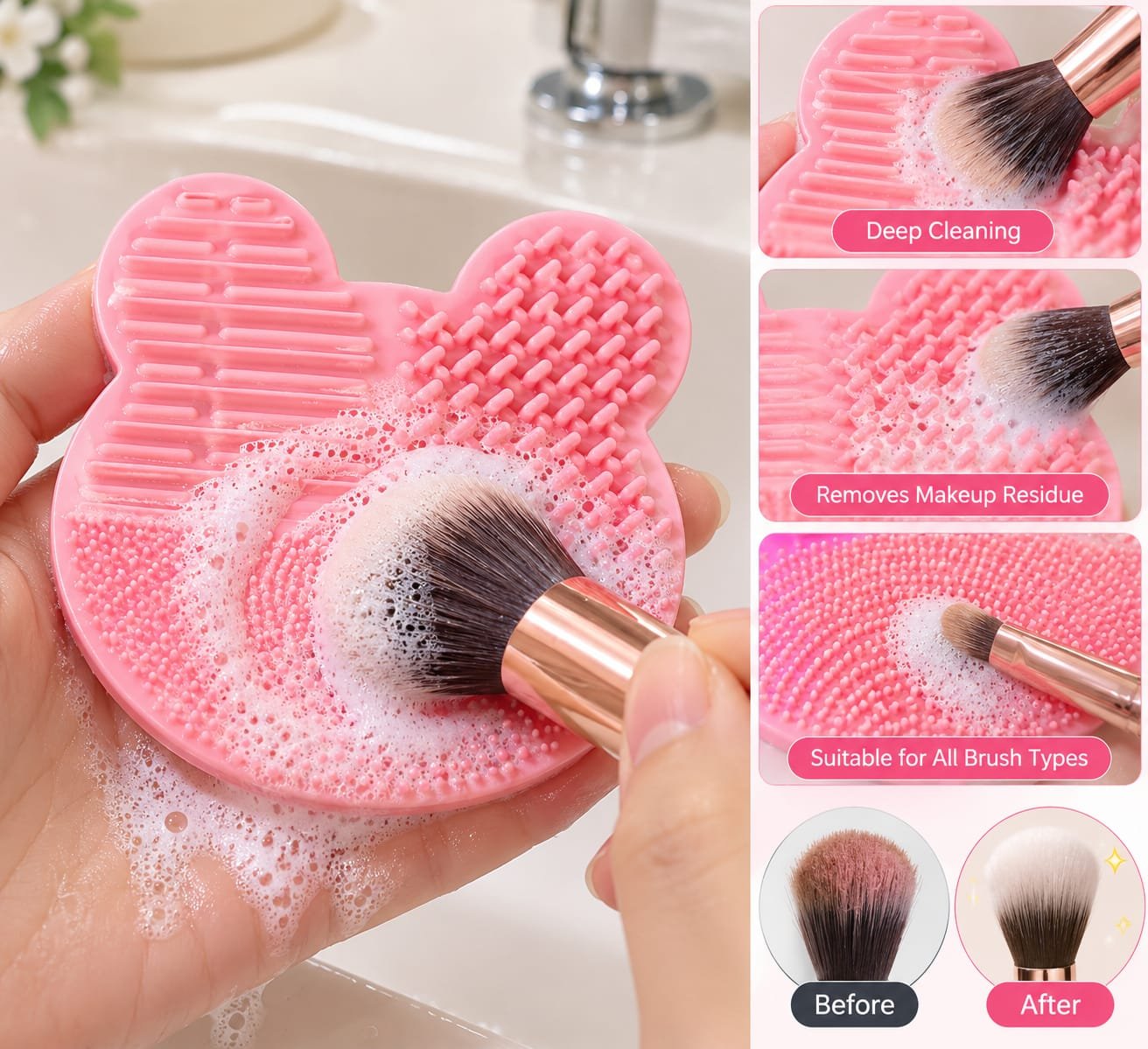 Maange Makeup Brush Cleaning Silicone - Image 2