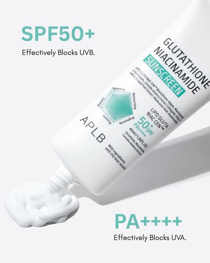 APLB Glutathione Niacinamide Sunscreen SPF50+ PA++++ — 40ml - Image 3