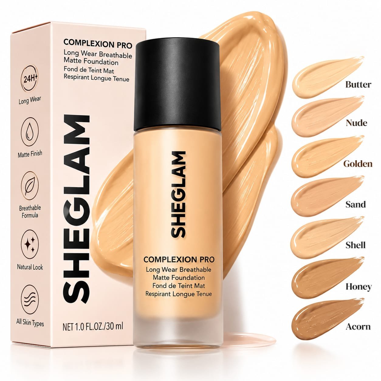 SHEGLAM Matte Foundation Complexion Pro Long Wear - Image 3