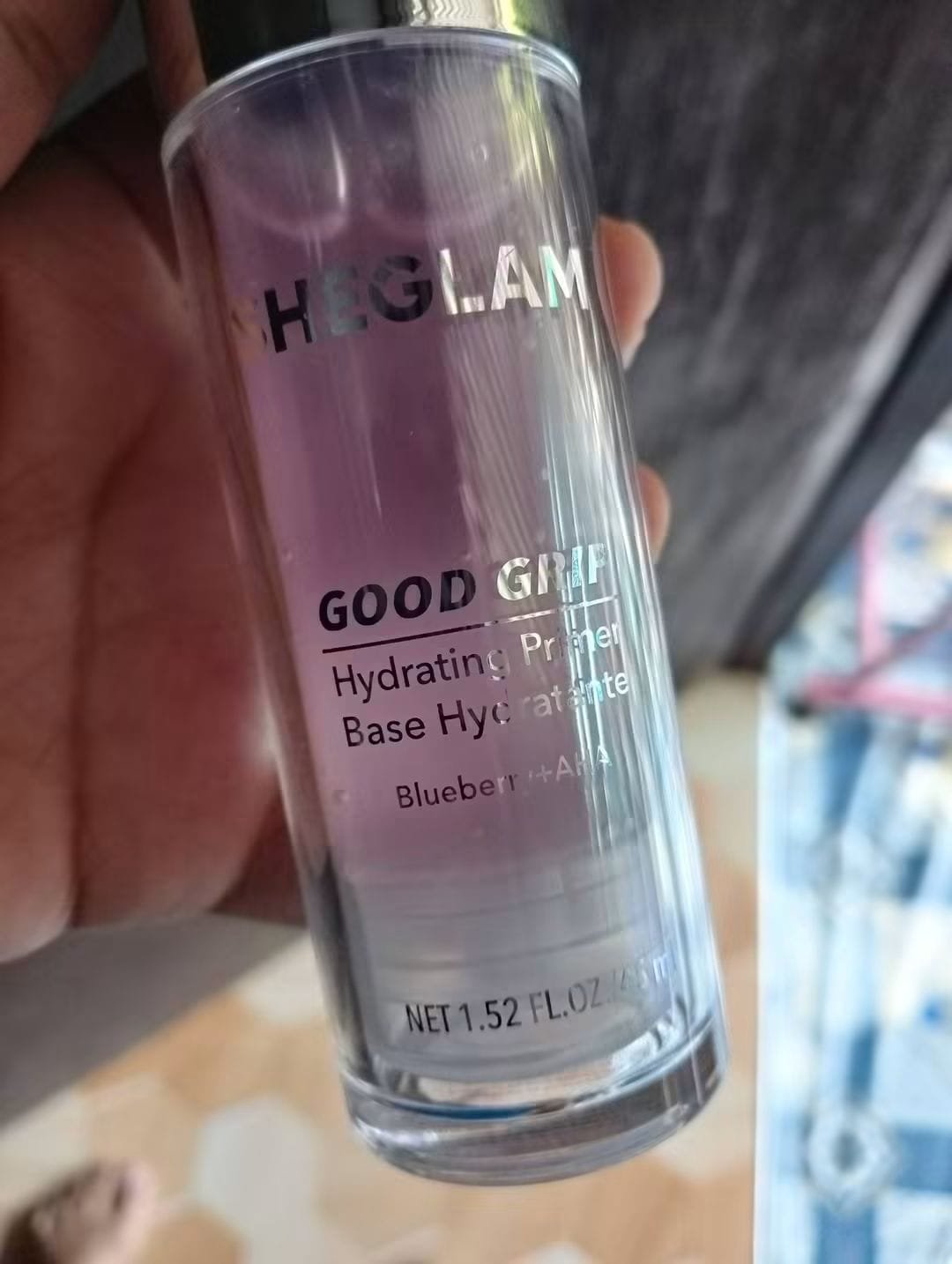 SHEGLAM Good Grip Hydrating Primer – Blueberry + AHA (45ml) - Image 3