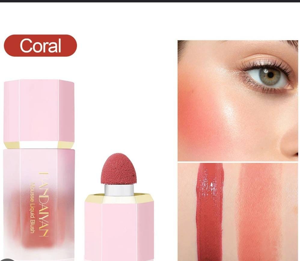 HANDAYAN Mousse Liquid Blush – Coral - Image 3