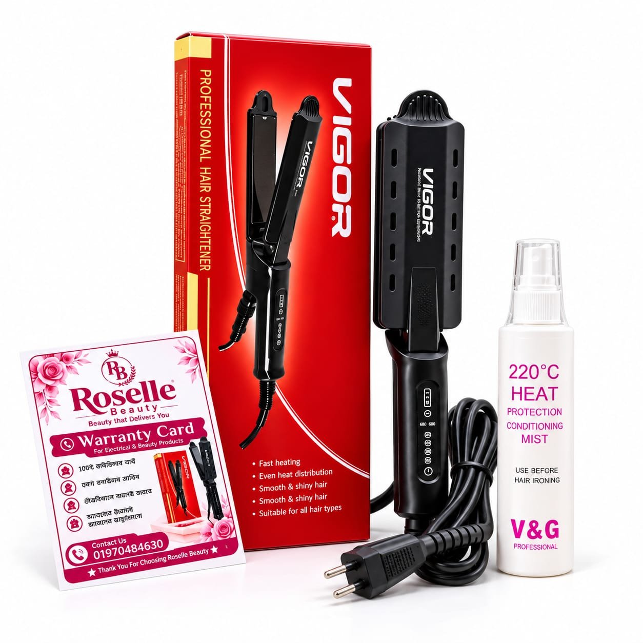 VIGOR V-908 Professional Hair Straightener - Image 7